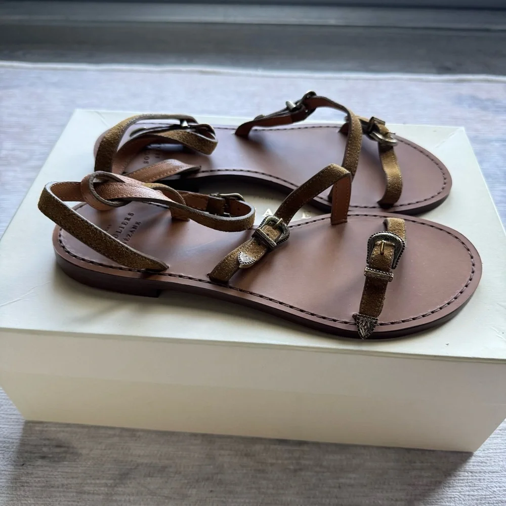 Sezane Low Roxanne Sandals in Taupe - Picture 4 of 6